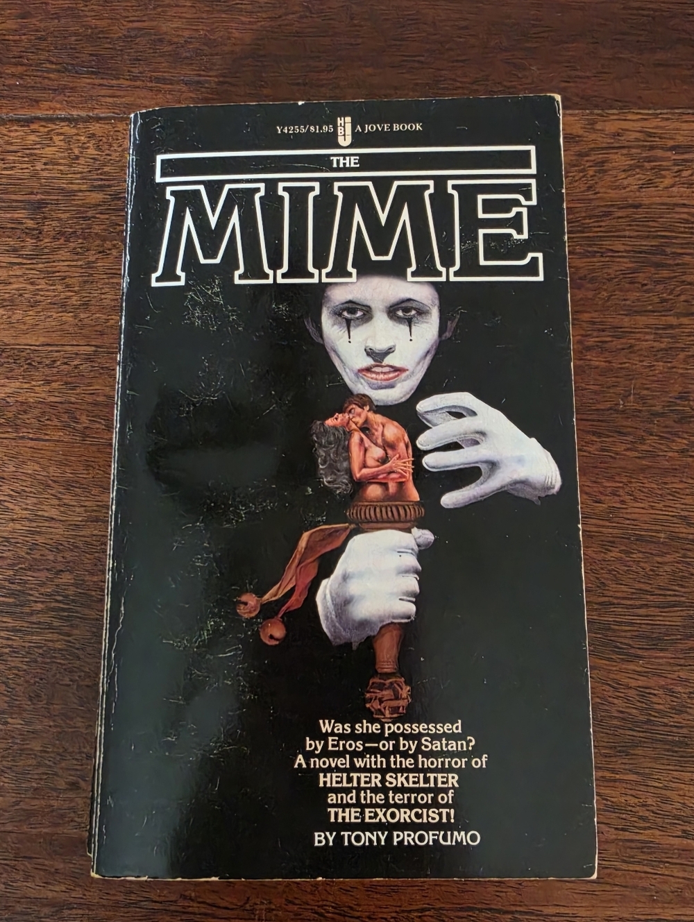 THE MIME by Tony Profumo 1978 First Jove/HBJ Edition Mass Market Paperback